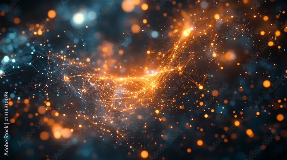 Aufkleber A digital representation of user profiles interconnected by glowing lines, symbolizing connectivity and information flow in a complex networked environment