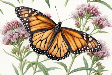 Fototapeta premium Common Tiger Butterfly, Beautiful Close-up, Copy Space