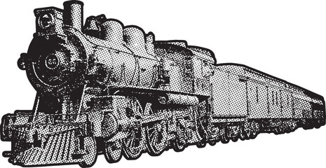 Obraz premium Vintage Steam Locomotive Illustration