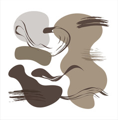 Organic Shapes Pattern Design with Artisanal Style with white BG