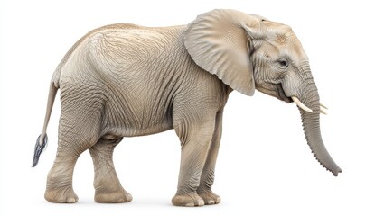 Obraz premium A Beige African Elephant Standing on a White Background