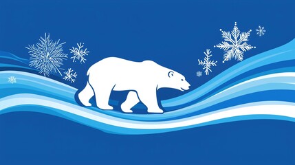 Polar Bear in a Winter Wonderland Illustration