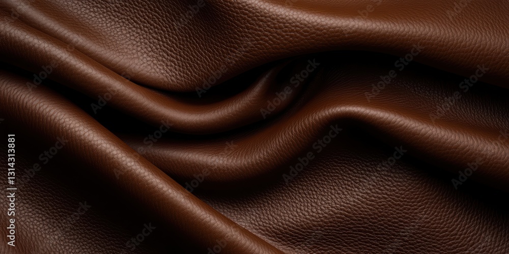 Aufkleber intricate patterns of rich brown leather showcasing elegant texture and depth generative ai