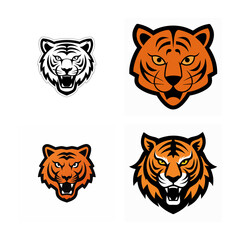 set of tiger heads
