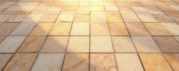Abstract beige stone mosaic, warm light colored city street floor tiles, city, tiles