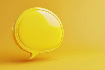 Yellow speech bubble, classic design isolated