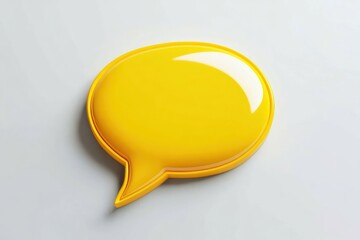Yellow speech bubble, classic design isolated