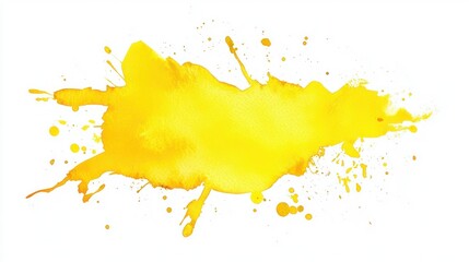 Yellow watercolor splash, vibrant and artistic isolated