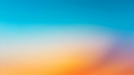 Naklejka premium Vivid Orange Yellow And Blue Gradient Blurred Sky Background At Sunset Or Sunrise For Abstract Nature Backdrop Design