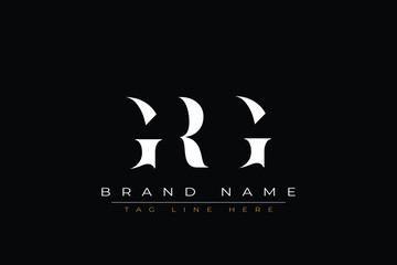 GRG abstract letter logo design. This logo is designed by three abstract letters.