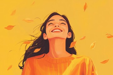 Young Uruguayan woman, cheerful and isolated