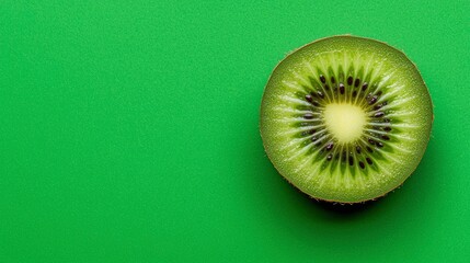 Kiwi slice on green background (3)