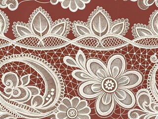 Elegant Lace, Floral, Geometric Pattern Close-up