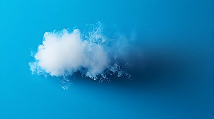 White Cloud Formation With Soft Edges Against A Bright Blue Backdrop Studio Photography
