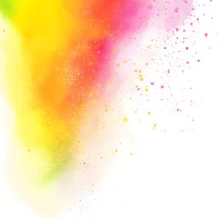 Explosion of multicolored powder, abstract background. Abstract multicolored background for Holi festival. Rainbow sky background with holi powder and bokeh. Abstract colored background.