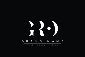 GRO abstract letter logo design. This logo is designed by three abstract letters.