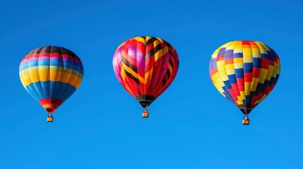 Obraz premium Colorful hot air balloons in clear sky