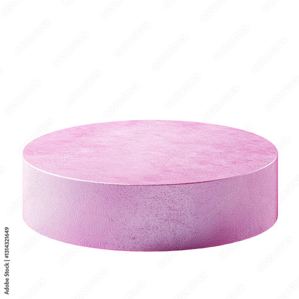 Poster pink round product display stand mockup 3d clean isolated on transparent background