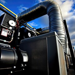 A heavy-duty generator with an advanced control system, used for industrial power backup.