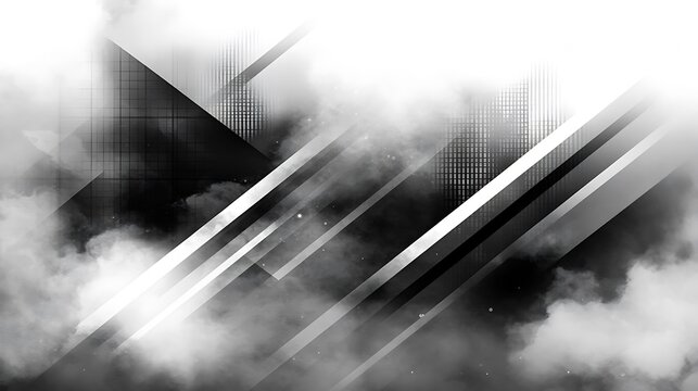 A seamless geometric pattern of overlapping triangles in muted gray tones, set against a soft gradient.