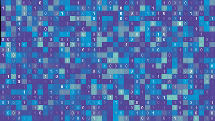Background Abstract Pixel Light Blue Binary Numbers Pattern