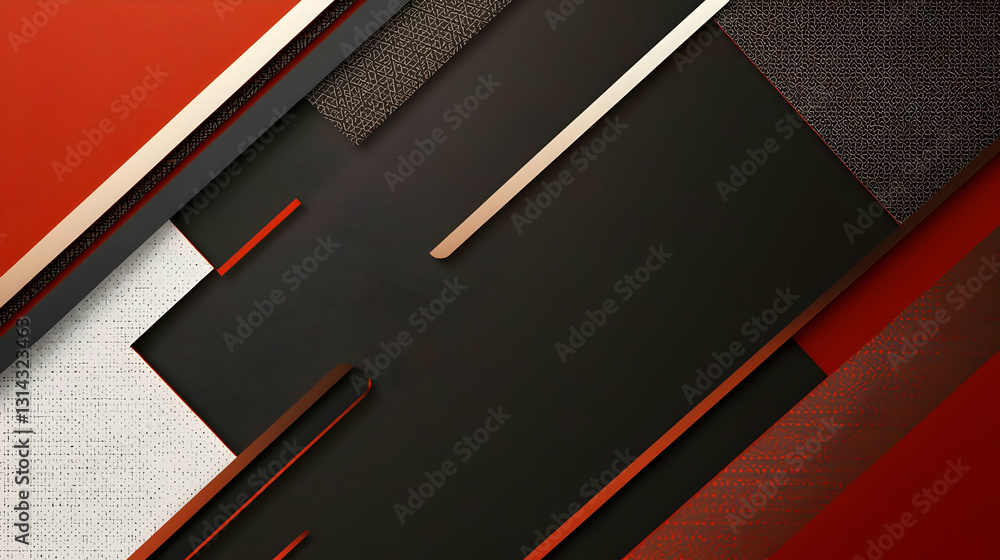 Aufkleber dynamic diagonal stripes in red black and white abstract background