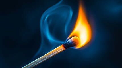 Burning match with smoke