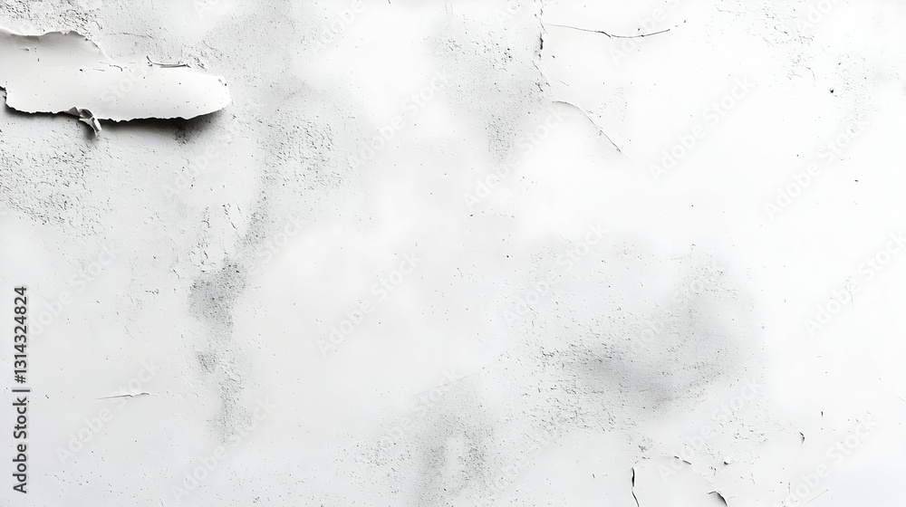 Poster white textured background with distressed paint and scratches on rough surface detail close up view 