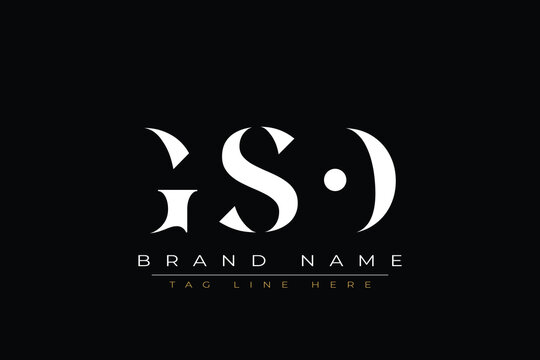 GSO abstract letter logo design. This logo is designed by three abstract letters.