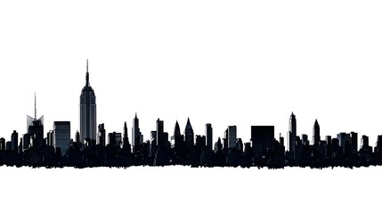 Minimalist Cityscape of Modern Skyscrapers in Monochrome Tones