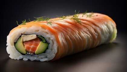 サーモンの巻寿司。AIで生成