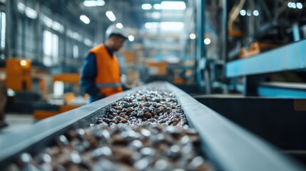 Industrial Conveyor Belt with Components