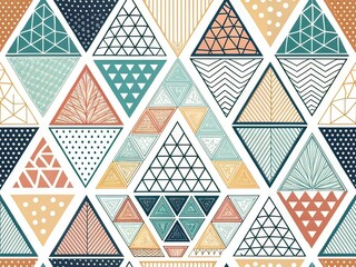 Geometric Triangle Abstract Background - Minimalist AI Art