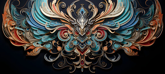 quilling paper garuda family, ai generative