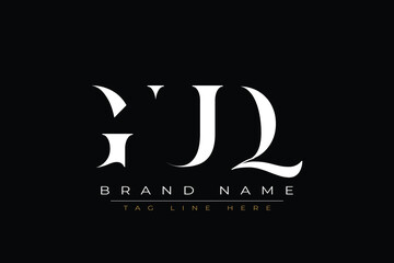 GUQ abstract letter logo design. This logo is designed by three abstract letters.