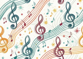 Hand Painted Musical Silhouette Line Art AI Photo