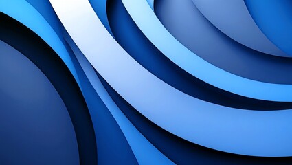 Fototapeta premium Striking abstract curved lines in blue gradient