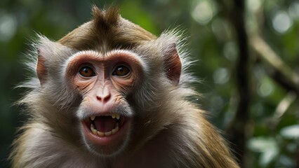 Playful Monkey Close Up  Portrait of a Primate in Nature
