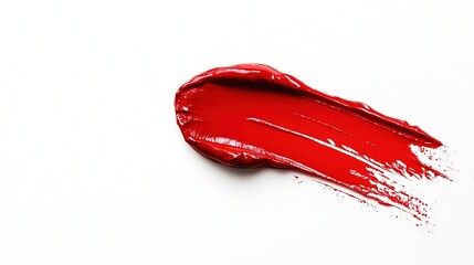 Red lipstick on white background