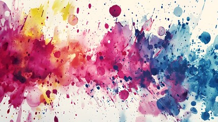 Vibrant Abstract Watercolor Ink Splashes and Grunge Effect Background