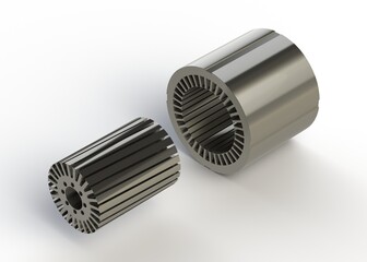 Electric motor assembly components stator and rotor sheet metal
