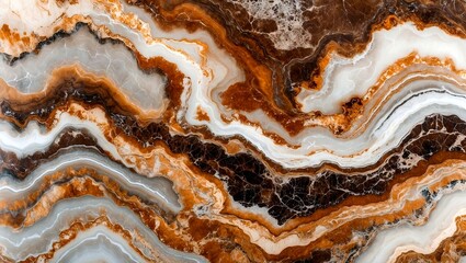 Fototapeta premium Swirling brown marble with depth and movement