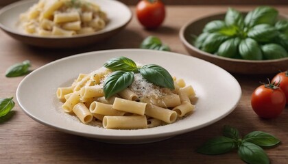 Creamy Parmesan Pasta with Fresh Basil and Cherry Tomatoes | Gourmet Dinner Inspiration