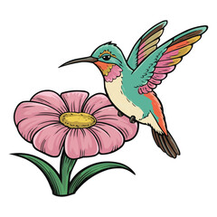 Obraz premium hummingbird on flower