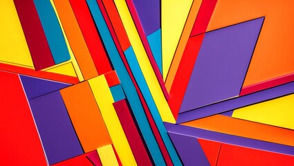Fototapeta premium Vibrant abstract composition of intersecting lines and shapes