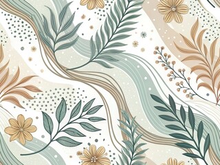 Minimalist Biophilic Abstract Art - Low Light Flowing Lines