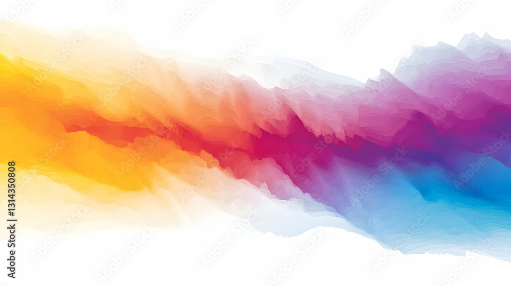 Poster vivid color spectrum gradient abstract background design with smooth flowing lines and soft colorful