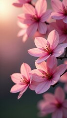 Soft blush pink spring leaves, vibrant and fresh , springtime, peach