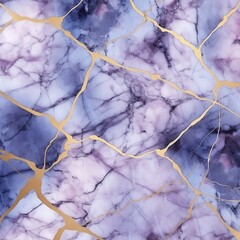 Purple and White Marble Texture with Gold Veins