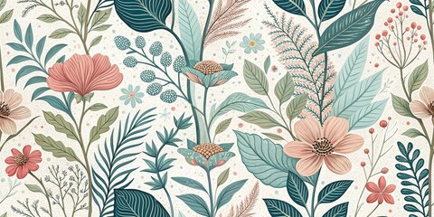 Modern Botanical Garden Pattern - Light and Airy Design